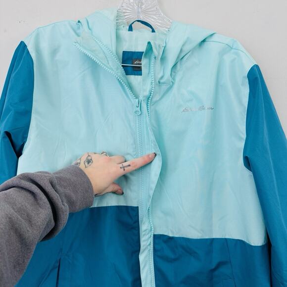 Eddie Bauer Lone Peak Blue Color Block Windbreaker Boys Size L - Picture 5 of 11